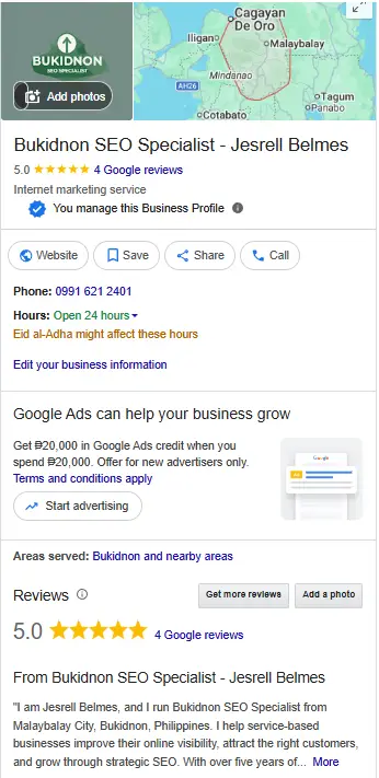 SEO Specialist in Bukidnon GBP