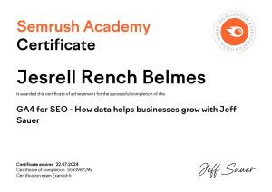 GA4 for SEO -Semrush Cert